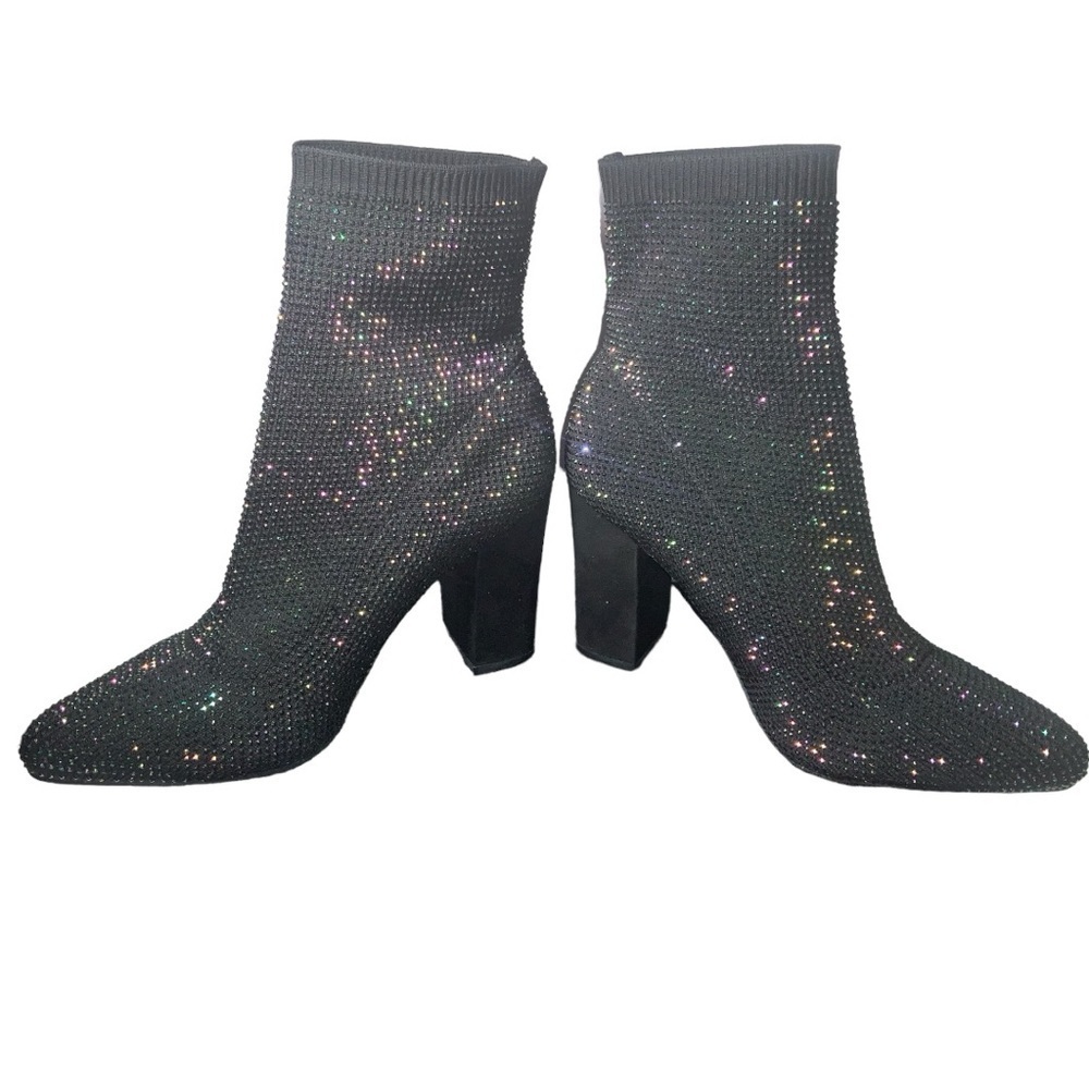 Wild Pair Era’s Tour Iridescent Black Rhinestone Sock Bootie…Swiftie Alert! - Picture 3 of 7